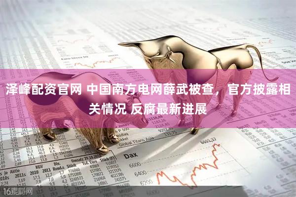 泽峰配资官网 中国南方电网薛武被查，官方披露相关情况 反腐最新进展